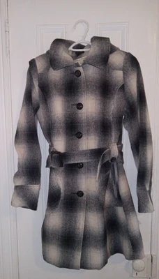 Abrigo de guisante con capucha de trapo americano mediano para mujer Foto 1 de 4