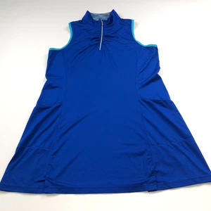 Pullover de golf de tenis sin mangas con cremallera 1/4 azul - Imagen 1 de 11