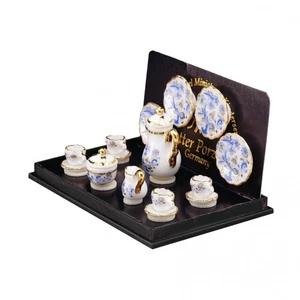 Dolls House Blue and Gold Coffee Set (RP13636) - 1:12 Scale Miniatures | Mini... - Picture 1 of 2