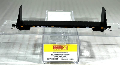MICRO-TRAINS Z SCALE 60' BULKHEAD FLAT CAR NORTHWESTERN OKLAHOMA 52700221 - Image 1 of 3