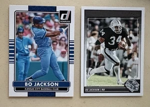 Lot 2 - Bo Jackson - 2015 Panini #194 & 2024 Panini #151 - KC Royals LA Raiders - Picture 1 of 2