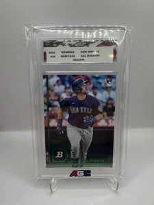 2022 Bowman Heritage #26 Cal Raleigh Rookie Seattle Mariners RC AGC 10 Gem Mint - Picture 1 of 2