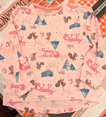 Little Kids Girl's Pink Forest Animal Long Sleeve T-Shirt 5/6 Years 110/116 CM - Image 1 of 4