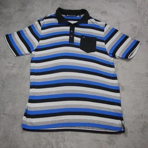 Travis Matthew Herren Large schwarz blau bunt gestreift Kurzarm Poloshirt - Bild 1 von 11