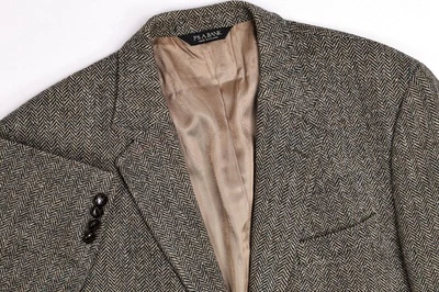 Vintage Jos. A Bank Harris Tweed Herringbone Color Fleck Blazer Jacket 44 L - Image 1 of 4