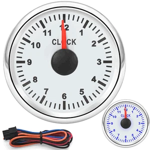 2" 52mm bule Backlight Clock Gauge Clock Meter For Car Truck Marine Boat Yacht - Picture 1 of 12