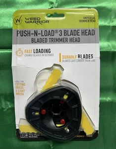 WEED WARRIOR Push-N-Load 3-Blade Trimmer Head Universal Durable Fits Most Models - Picture 1 of 4