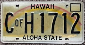 County of Hawaii? Rainbow Used Retro Collectible License Plate #CofH 1712 - Picture 1 of 1