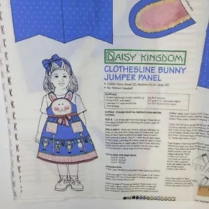 Daisy Kingdom Clothesline Bunny Jumper Panel 1 Fabric Panel Cut & Sew Uncut - Picture 1 of 16