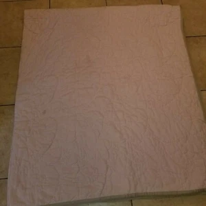 Pottery Barn Peach/Tan" Reversible 96 X 106 Quilt - Picture 1 of 8