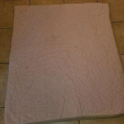 Pottery Barn Peach/Tan" Reversible 96 X 106 Quilt - Image 1 of 4