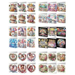 6PCS DIY Diamond Art Handmade Cards Creative Birthday & Thanksgiving Card Kit -A - Picture 1 of 23