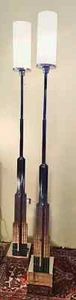 Jules Bouy True Art Deco Skyscraper Pair of Floor Lamps - Picture 1 of 10