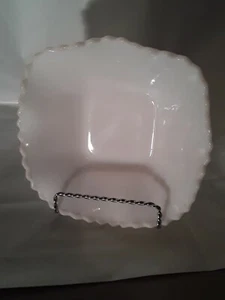 Vintage Milk Glass Square Hobnail Bowl / Candy / Nut Dish  Westmoreland 6 1/2"  - Picture 1 of 5