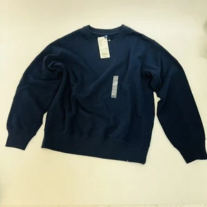 Uniqlo Kids Ultra Stretch Long-Sleeve Sweatshirt in Navy Size 11-12 New W/ Tags - Picture 1 of 3