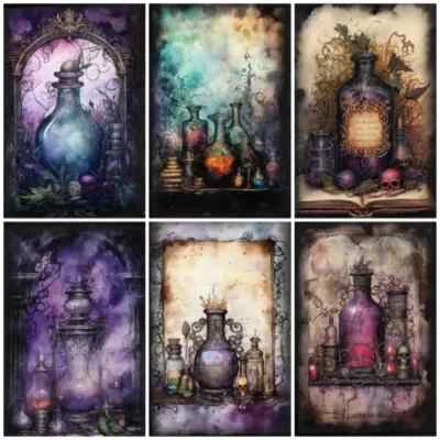 DAZZLING ACE DESIGNS A GOTHIC BOTICARY Tarjetería Tarjetas Toppers Álbum de recortes Etiquetas Papel Artesanía