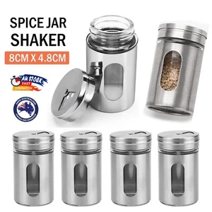 Mini Stainless Steel Glass Storage Jar with Shaker Seasoning Spice Storage Jar - Picture 1 of 12