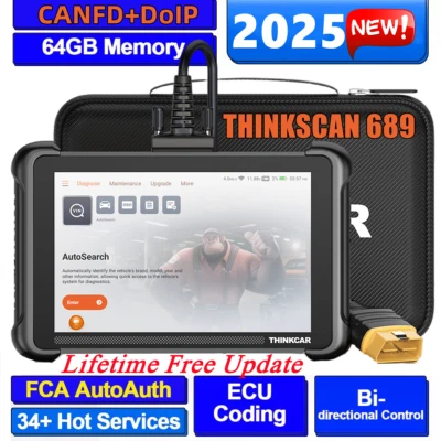 NEWEST THINKSCAN 689 E.CU Coding OBD2 Scanner Auto Diagnostic Tool 34+Services - Image 1 of 4