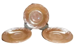 Fire King Orange Luster Saucer Set Laurel Demitasse Anchor Hocking Lustre Peach - Picture 1 of 1