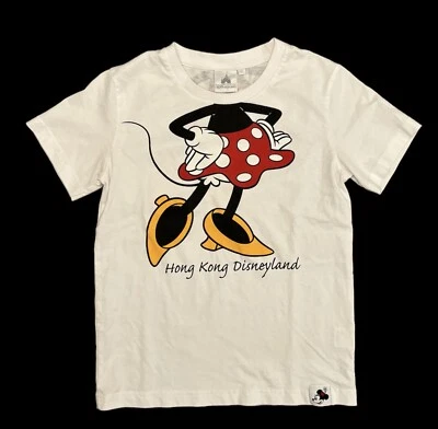 Camisa Minnie Mouse Vintage Disneyland Hong Kong Tamanho XS Branca - Imagem 1 de 3