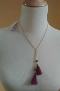 MINI COLLAR COLGANTE BORLA KATE SPADE NUEVA YORK SWING TIME DORADO PLUMA MAGENTA - Imagen 1 de 9
