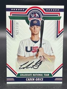 2022 USA Stars & Stripes CADEN GRICE Auto AUTOGRAPH Free Shipping 011/125