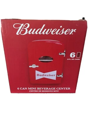 Mini nevera portátil Budweiser de 6 latas roja MIS135BUD. Nuevo en caja Foto 1 de 2
