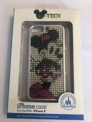 Cubierta para teléfono celular iPhone 5 pedrería Bling Minnie Mouse de los parques de Disney NUEVA  Foto 1 de 2