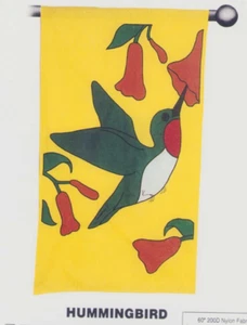 Hummingbird Red FLowers Spring Blooms RARE Flag Pattern Sealed Vintage - Picture 1 of 3