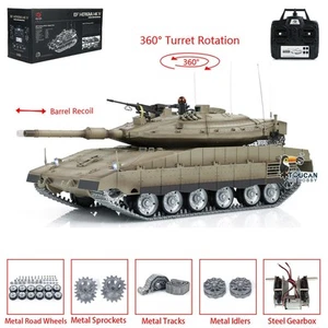 1:16 7.0 Henglong PRO Merkava RTR RC IR Battle Tank BB Barrel Recoil 360°Turret - Picture 1 of 24