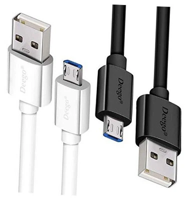 Cable Micro USB, Paquete de 2 Cable Cargador Android Extra Largo 10 Pies 6 Pies, Duradero Rápido  Foto 1 de 4