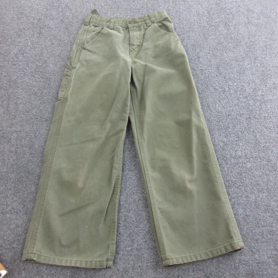 Pantalones Carhartt Niñas 10 Verde Lona Utilidad Carpintero Ropa de Trabajo Algodón Foto 1 de 4