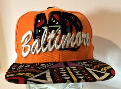 Baltimore MD Black Hawk Snapback Hat Cap Graphic Art Embroidered Adjustable NWT - Image 1 of 4