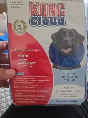 Coleira elétrica grande KONG CLOUD protetora inflável pós cirurgia lesão cachorro 15"-20" - Imagem 1 de 2