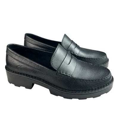 Mocasines Born Carrera Penny para mujer 8,5 M suela de cuero negro cómodos sin cordones Foto 1 de 4