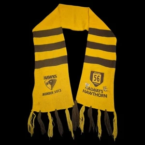 Bufanda de membresía Hawthorn Hawks 2013 año '56' con insignias de Premier League e Museum - Imagen 1 de 7