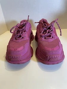 Balenciaga Triple S Sneaker Pink Used Women's Sz EU 37 US Sz 7 Men 5.5 - Picture 1 of 13