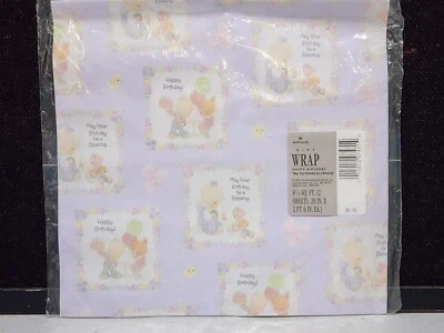 HALLMARK Vintage Precious Moments BIRTHDAY BLESSING Gift Wrap Wrapping Paper NEW - Image 1 of 3