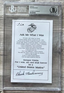 Chuck Mawhinney Marines de EE. UU. Autografiado Firmado GUERRA DE VIETNAM Francotirador Beckett BAS - Imagen 1 de 1