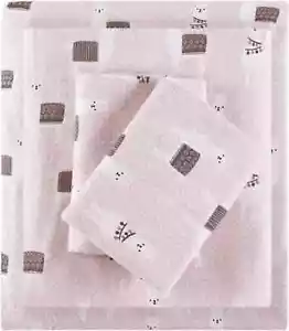Cozy Cotton Flannel Sheet Set 4 Piece Cute Animal Print Full Pink Llamas - Picture 1 of 4