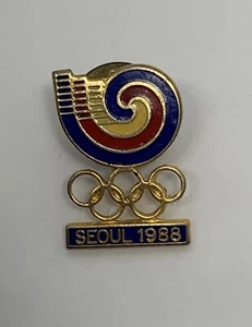 Seoul 1988 Olympics Logo Gold Tone Lapel Pin - Picture 1 of 2