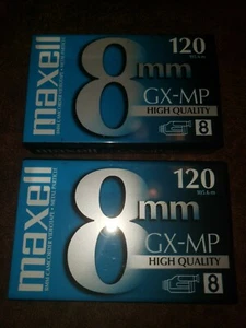 Maxell GX-MP 120 High Quality 8mm Camcorder Tape GX-MP Video 8 2 Pack P6-120  - Picture 1 of 2