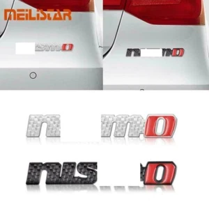 NEW N.I.S.MO Rear Trunk BADGE FENDER Emblem Metal Decal Black/Silver carbon look - Bild 1 von 6