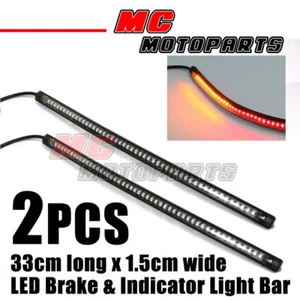 33cm Integrated 12V Brake & Turn Signal LED Light Bar x2 For Buell Motorcycles - Picture 1 of 4