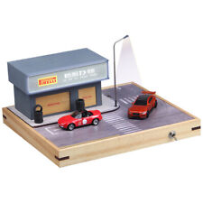 1/64 Pirelli Diorama Tire Shop Model Scene Wooden Base with LED for Parking Lot