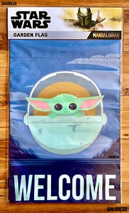 Disney Star Wars Grogu Baby Yoda - 12” x 18” Bandera de Bienvenida Jardín - Mandaloriano - Imagen 1 de 6