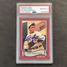 1988 Pacific Baseball #76 Eight Men Out Card Charlie Sheen Signed PSA Auto 10