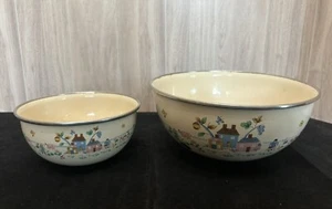 Vintage 2er Set Heartland Village Farm Folk Rührschüsseln - Bild 1 von 8
