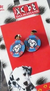 2 Sets of Vintage NOS Disney 101 Dalmatians Wooden Earrings Clip On - Choose Qty - Foto 1 di 5