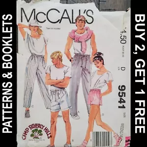 Pantaloni/shorts vintage Camp Beverly Hills McCall's modello #9541 taglia MED CUT NO XFERS - Foto 1 di 8